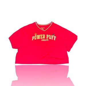 Powerpuff Girls Red Cropped Tee M Cartoon Graphic Style: Cartoon Network